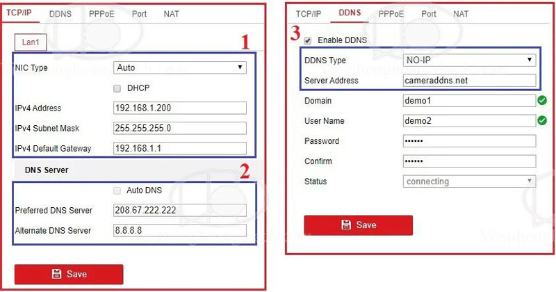 Trong mục cài đặt TCP/IP nên để DNS sever để phân giải tên miền