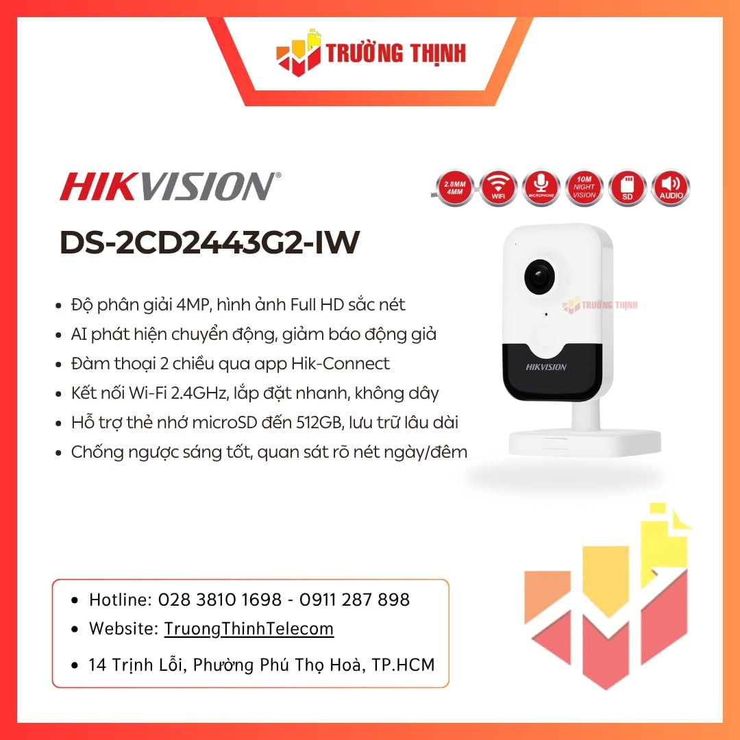 Camera mạng IP 4MP DS-2CD2443G2-IW (W)