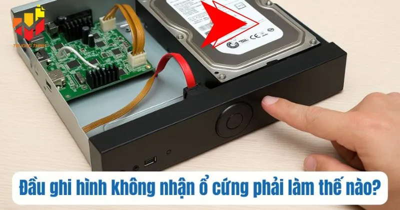 Tại sao đã gắn ổ cứng vào đầu ghi nhưng đầu ghi hình báo không có ổ cứng?
