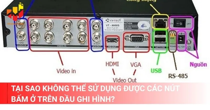 Tại sao không thể sử dụng được các nút bấm ở trên đầu ghi hình?