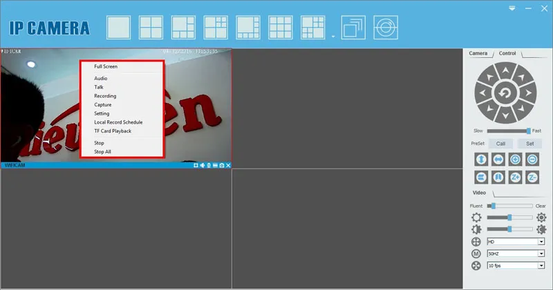 Vào mục Cài đặt để thiết lập wifi cho camera
