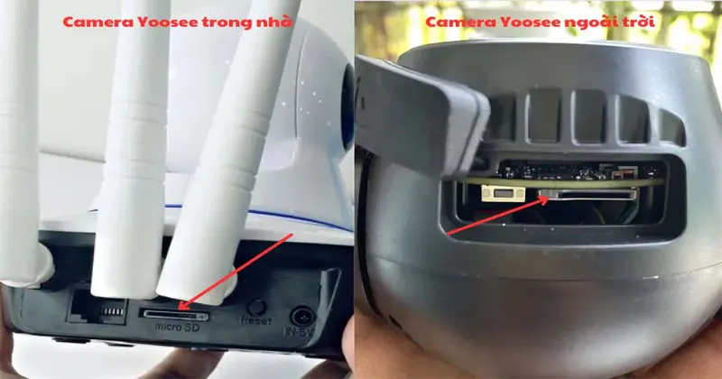 Tìm vị trí lắp thẻ nhớ của camera Yoosee
