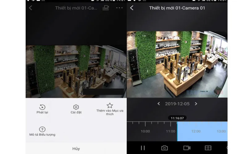 Xem lại camera Hilook trên ứng dụng