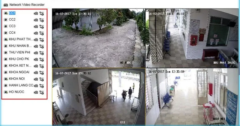 Khi xem trực tiếp và xem lại camera, thì phần mềm Hik-connect được bao nhiêu camera cùng lúc trên màn hình?