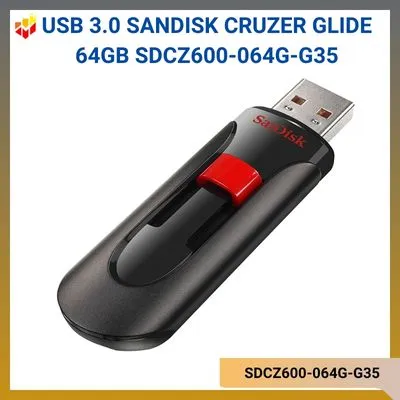 USB 3.0 SanDisk Cruzer Glide 64GB CZ600 SDCZ600-064G-G35