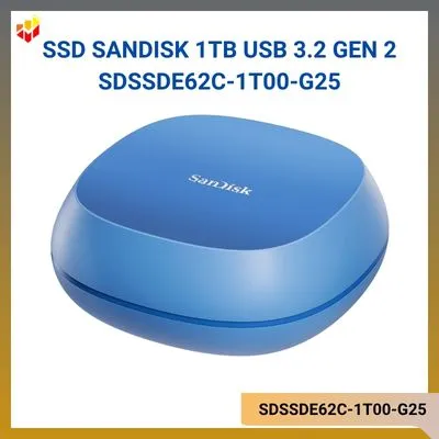 Ổ SSD SanDisk gắn ngoài 1TB USB 3.2 Gen 2 SDSSDE62C-1T00-G25