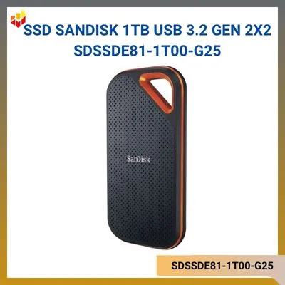 Ổ SSD Sandisk gắn ngoài 1TB USB 3.2 Gen 2x2 SDSSDE81-1T00-G25