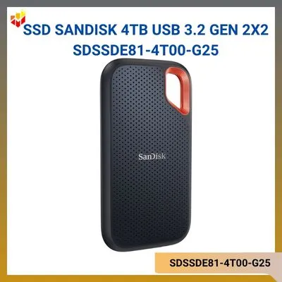 Ổ SSD Sandisk gắn ngoài 4TB USB 3.2 Gen 2x2 SDSSDE81-4T00-G25