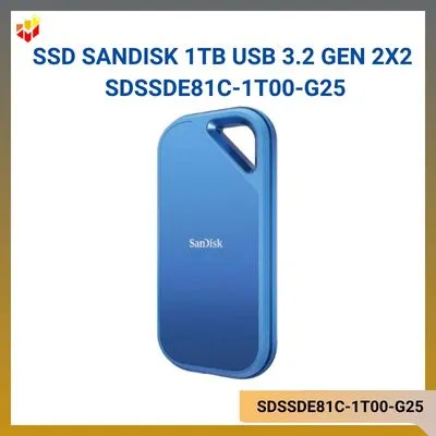 Ổ SSD SanDisk gắn ngoài 1TB USB 3.2 Gen 2x2 SDSSDE81C-1T00-G25