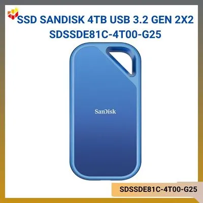 Ổ SSD SanDisk gắn ngoài 4TB USB 3.2 Gen 2x2 SDSSDE81C-4T00-G25