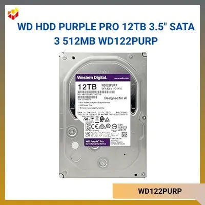 Ổ cứng WD HDD Purple Pro 12TB 3.5" SATA 3 512MB WD122PURP
