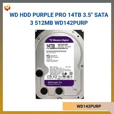 Ổ cứng WD HDD Purple Pro 14TB 3.5" SATA 3 512MB WD142PURP