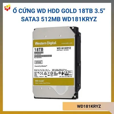 Ổ cứng WD HDD GOLD 18TB 3.5" Sata3 512MB WD181KRYZ