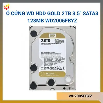 Ổ cứng WD HDD GOLD 2TB 3.5" Sata3 128MB WD2005FBYZ
