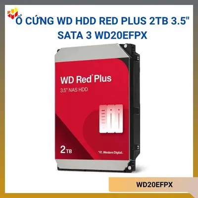 Ổ cứng WD HDD Red Plus 2TB 3.5" SATA 3 WD20EFPX