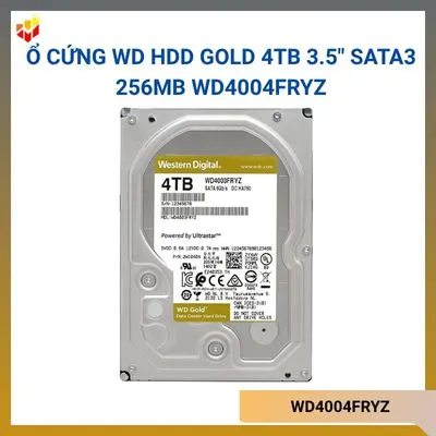 Ổ cứng WD HDD GOLD 4TB 3.5" Sata3 256MB WD4004FRYZ