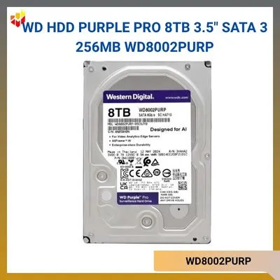 Ổ cứng WD HDD Purple Pro 8TB 3.5" SATA 3 256MB WD8002PURP
