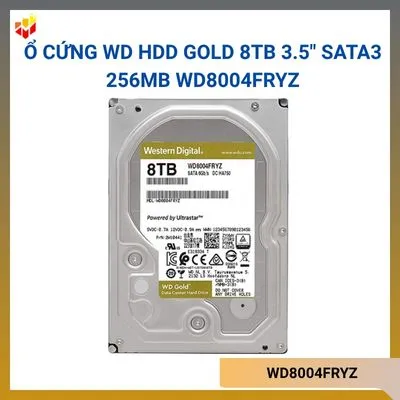 Ổ cứng WD HDD GOLD 8TB 3.5" Sata3 256MB WD8004FRYZ