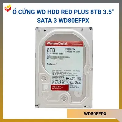 Ổ cứng WD HDD Red Plus 8TB 3.5" SATA 3 WD80EFPX
