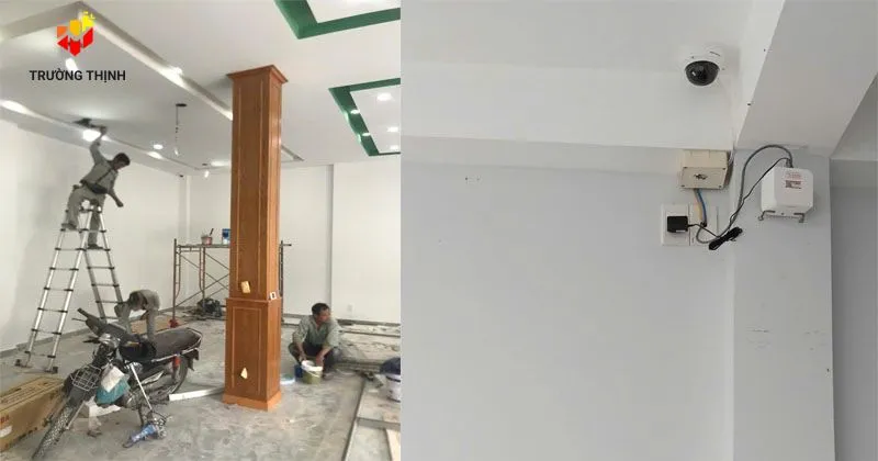Hình ảnh dự sán lắp đặt camera Hikvision thực tế của Trường Thịnh