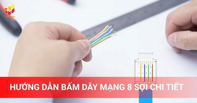 Hướng dẫn bấm dây mạng 8 sợi chi tiết