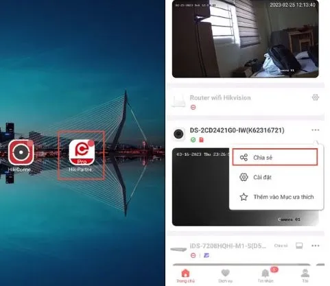Nhấn vào Chia sẻ