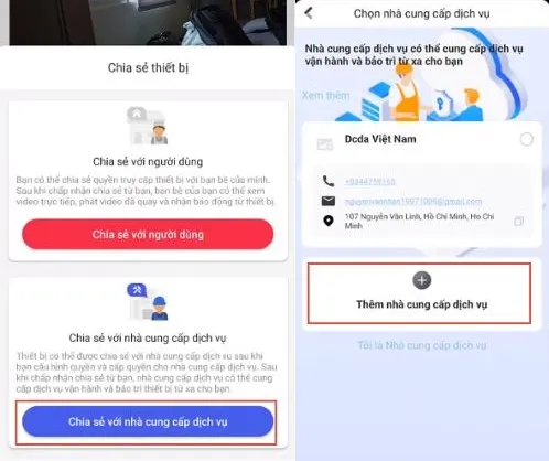 Thêm nhà cung cấp dịch vụ