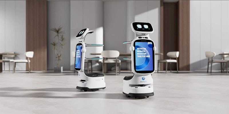 ROBOT Keenon T11 phục vụ kết hợp quảng cáo tại nhà hàng, siêu thị, TTTM - Trường Thịnh Telecom