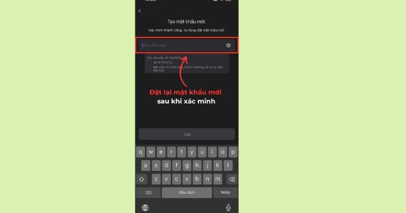 Tạo mật khẩu mới theo yêu cầu