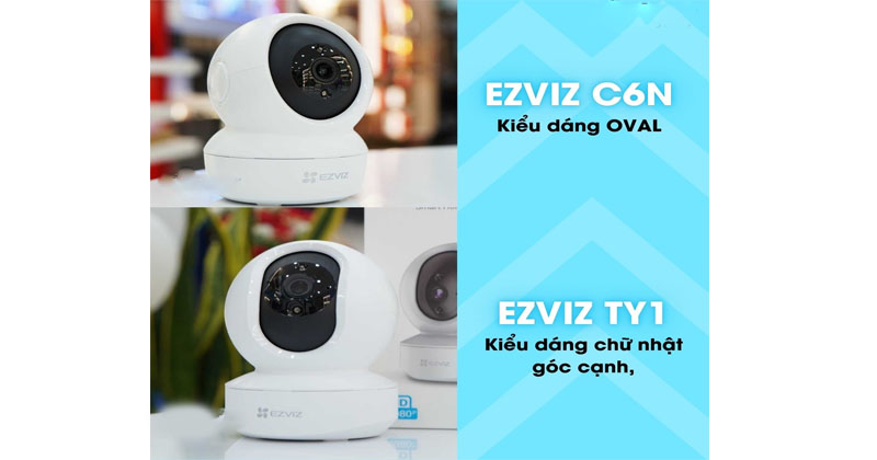 Thiết kế của camera Ezviz C6N và TY1