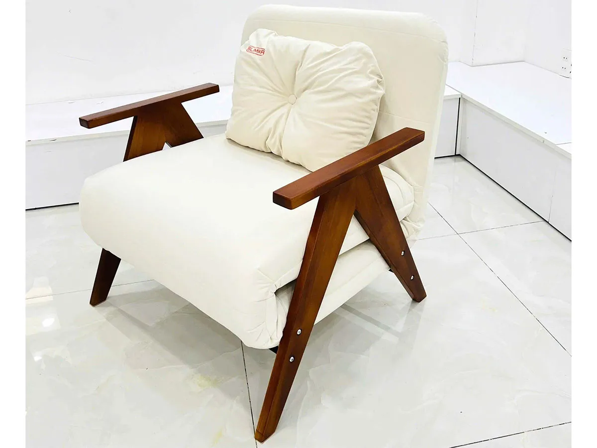 Giường xếp khung bằng gỗ, có nệm Sumika SKS80