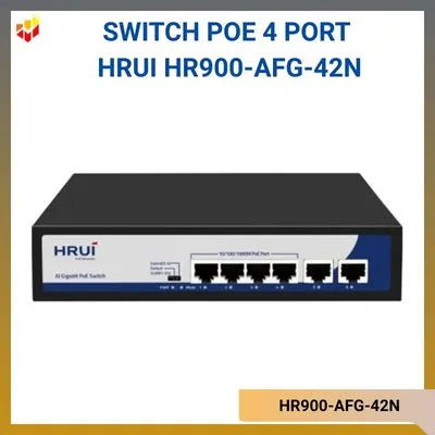 Switch PoE 4 Port 10/100/1000M Hrui HR900-AFG-42N