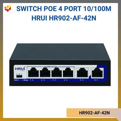 Switch PoE 4 Port 10/100M Hrui HR902-AF-42N