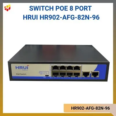 Switch PoE 8 Port 10/100/1000M Hrui HR902-AFG-82N-96