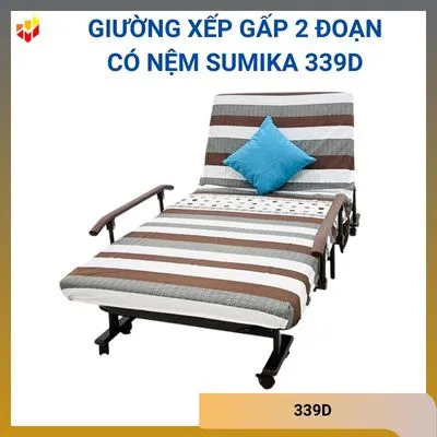 Giường xếp gấp 2 đoạn có nệm Sumika 339D