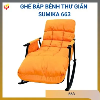 Ghế bập bênh thư giãn khung kim loại, có nệm Sumika 663