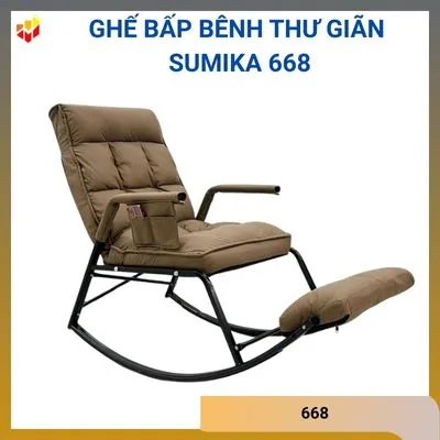 Ghế bấp bênh thư giãn khung kim loại, có nệm Sumika 668