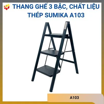 Thang ghế 3 bậc, chất liệu thép Sumika A103