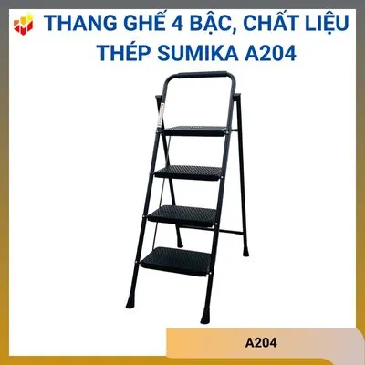 Thang ghế 4 bậc, chất liệu thép Sumika A204