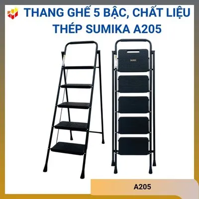 Thang ghế 5 bậc, chất liệu thép Sumika A205