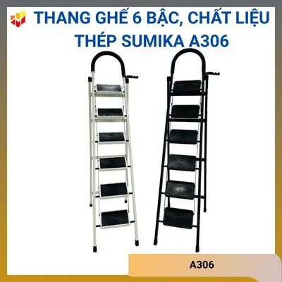 Thang ghế 6 bậc, chất liệu thép Sumika A306