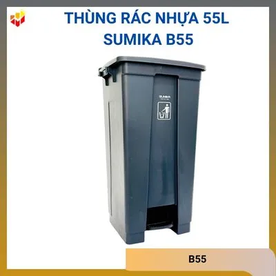 Thùng rác nhựa 55L Sumika B55