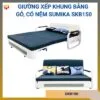 Giường xếp có khung bằng gỗ, có nệm Sumika SKB150