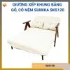 Giường xếp khung bằng gỗ, có nệm Sumika SKS120