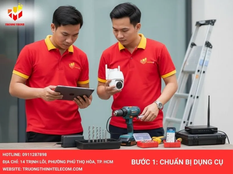 Chuẩn bị dụng cụ lắp đặt camera quan sát không dây