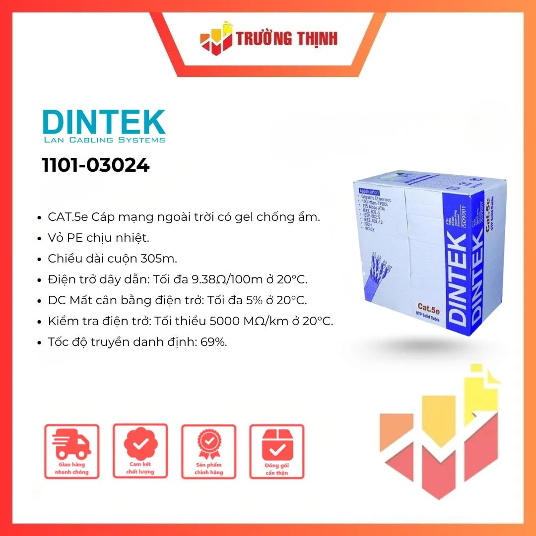 Cáp mạng ngoài trời có gel Dintek CAT.5e (1101-03024)