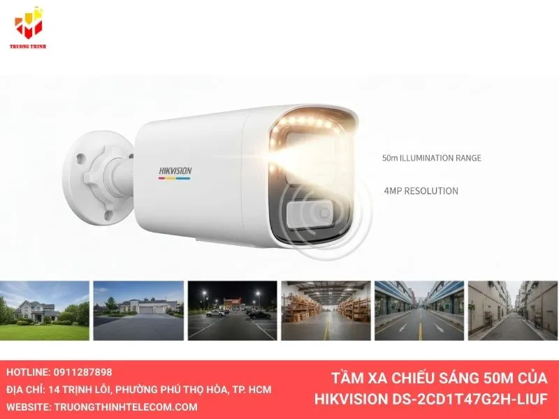 Camera DS-2CD1T47G2H-LIUF chiếu sáng xa 50m