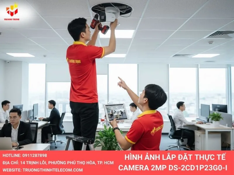 Hình ảnh lắp đặt camera thực tế HIKVISION DS-2CD1P23G0-I