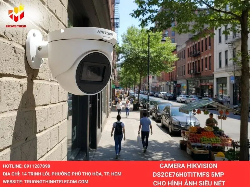 Camera Hikvision DS2CE76H0TITMFS 5MP cho hình ảnh chân thật