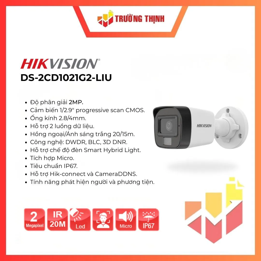 Camera Hikvision DS-2CD1021G2-LIU